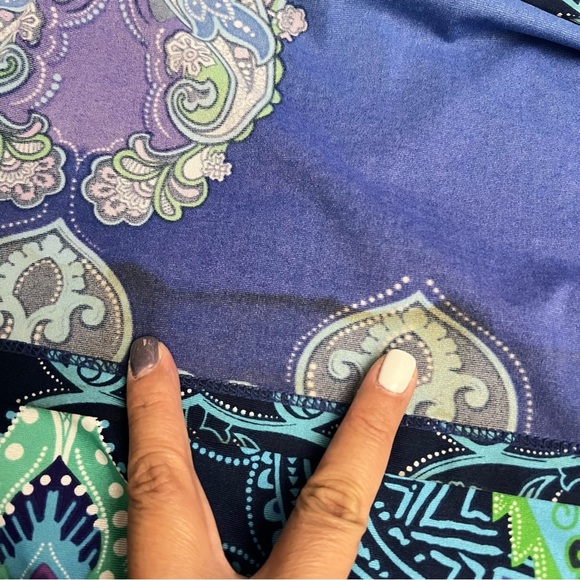 JFW M Blue Purple Empire Waist Sleeveless Paisley Whimsigoth Maxi Bra Dress - Picture 8 of 11